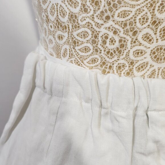 Vanity Made in Italy 100% Linen White Cropped Zip Button Front Pants Size 4XL - Picture 7 of 15